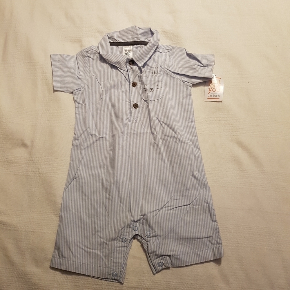 Carter's Just one You boys 18 months bunny romper NWT